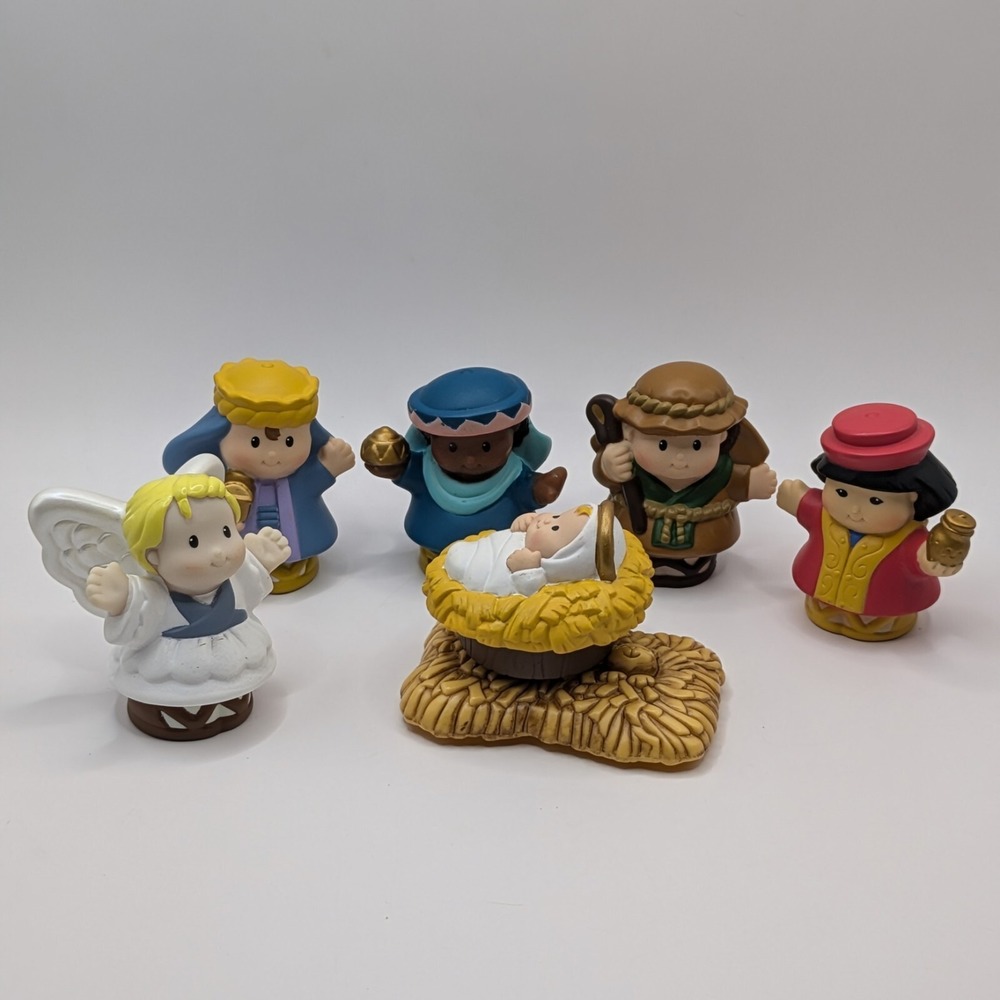 Fisher Price Little People Nativity Figure Lot Of 6 Jesus Angel Shepherd Wisemen